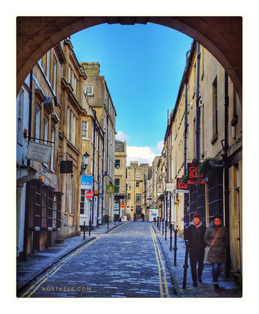 Queen street and the arcade leading to Trim street.