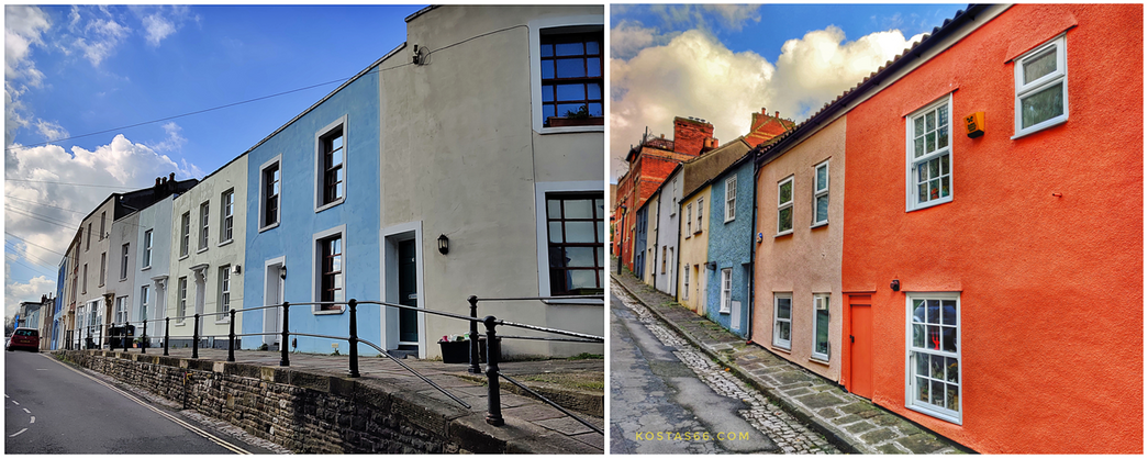 The neighborhood inside the curve formed by Clifton Down Rd & Whiteladies Rd resembles a village: 1-2 story multicolored houses and cobbled streets makes you wonder if you are in a city or a village faraway.