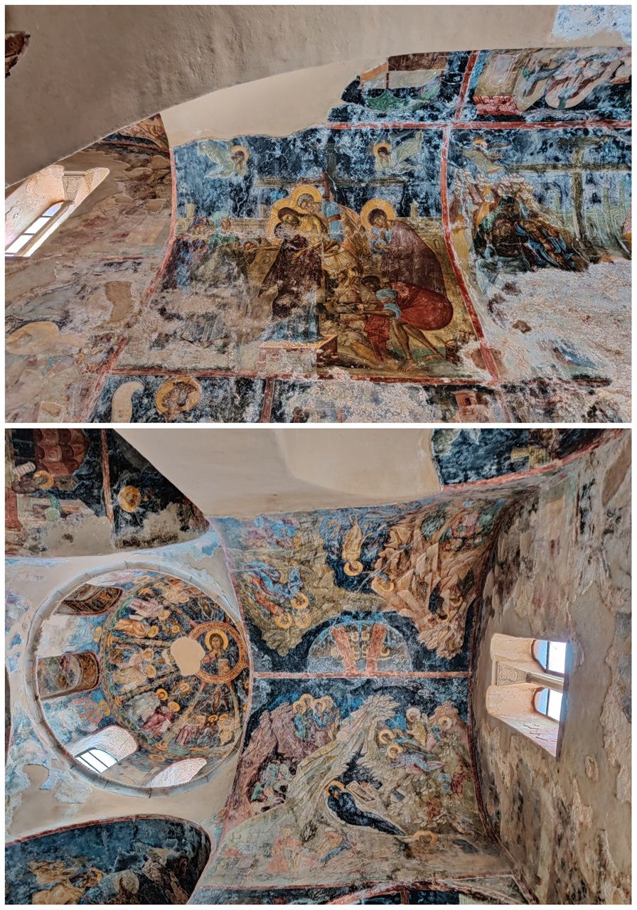 Frescoes in the katholikon of the Monastery of Panagia Pantanassa.