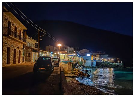 Neo OItylo by night.  On the far right stands the 