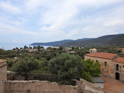The view from Mourtzinos Tower towards the sea.