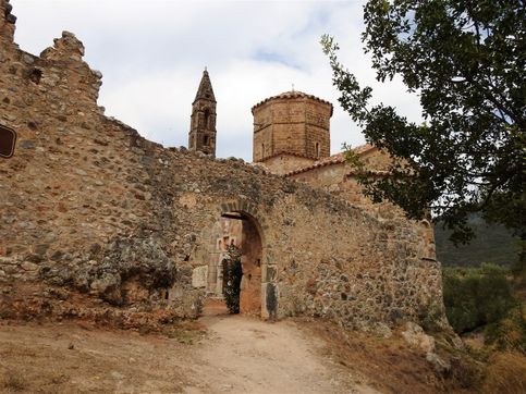 The entrance to the restored part of 