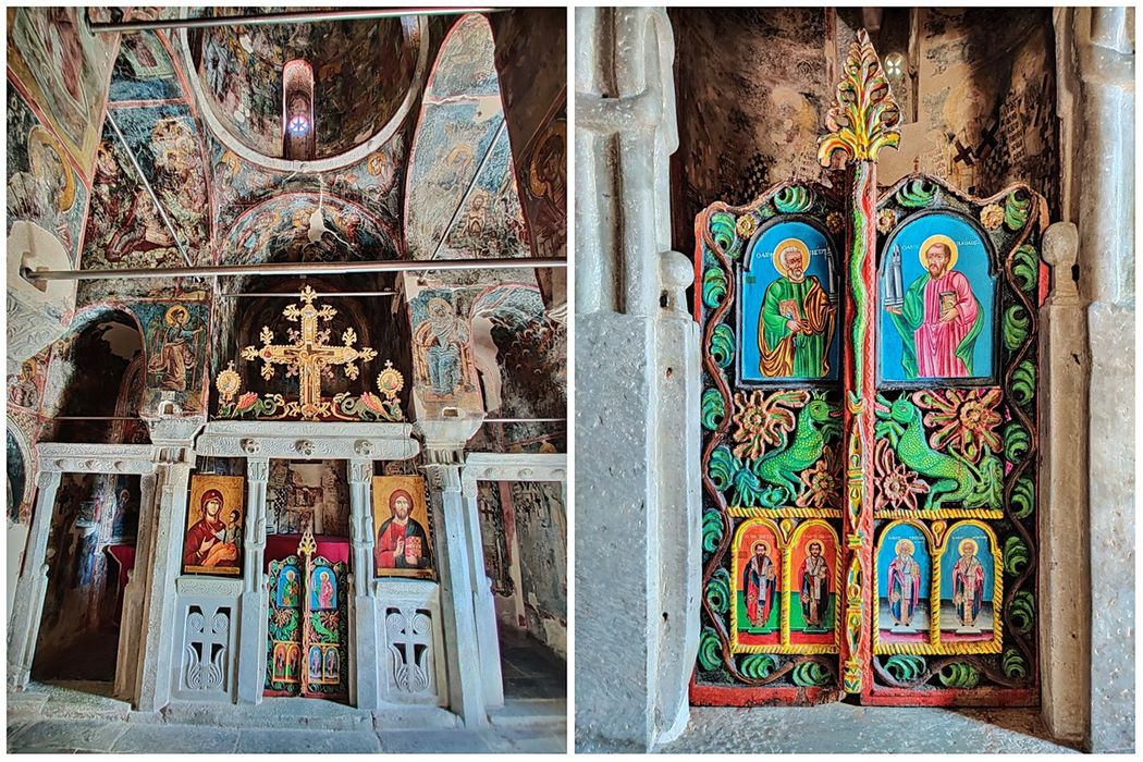 The marble iconostasis at Saint Petros church in Kastania.