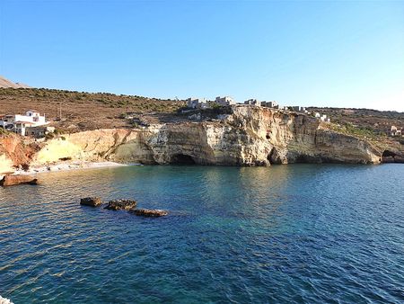 In the area around Mezapos there are small beaches and many natural and manmade caves, where the pirates used to hide their “stock”.
