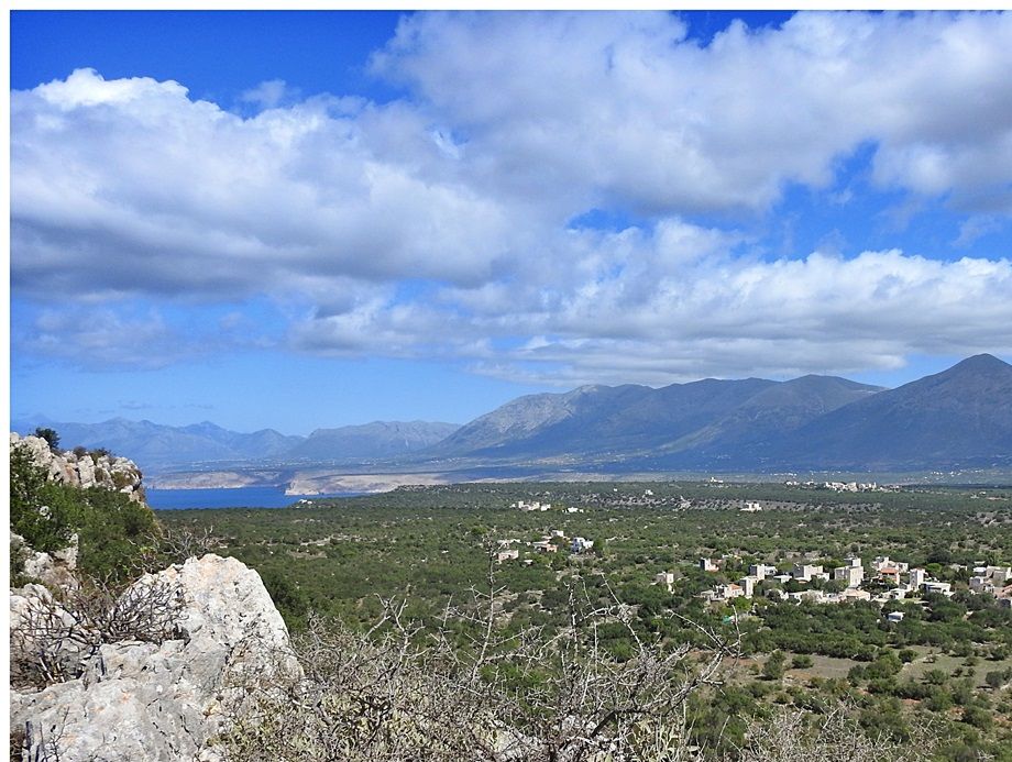 The view from Ano Poula towards lower Cavo Grosso.