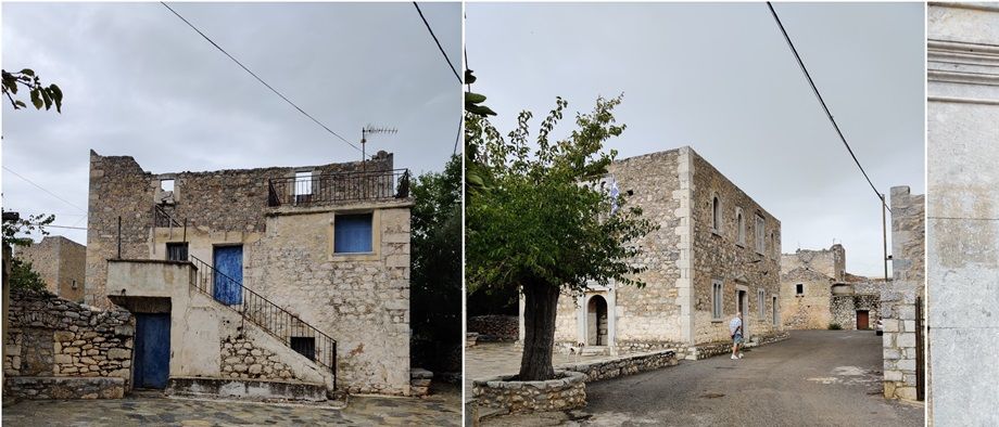 Kippoula village. On the right picture one can see the entrance of Agios Dimitrios and behind it the entrance of Agia Paraskevi church.