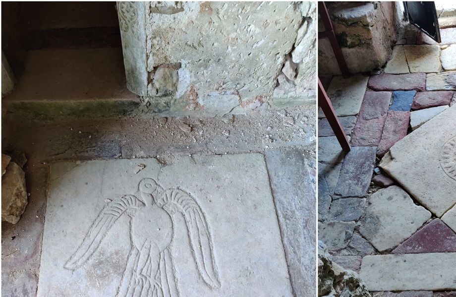 Marble floor relieves in Panagia Odigitria.