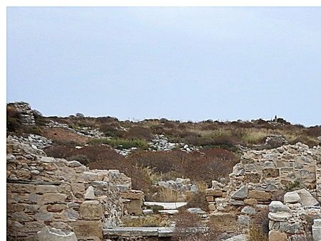 The basilica foundations at the castle of Cape Tigani.