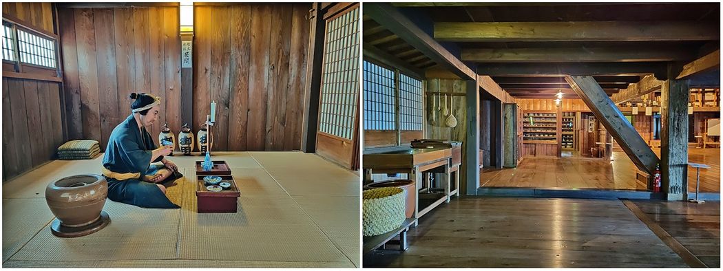 Inside Shimoyoichi Unjouya. Dummies represent everyday life activities.