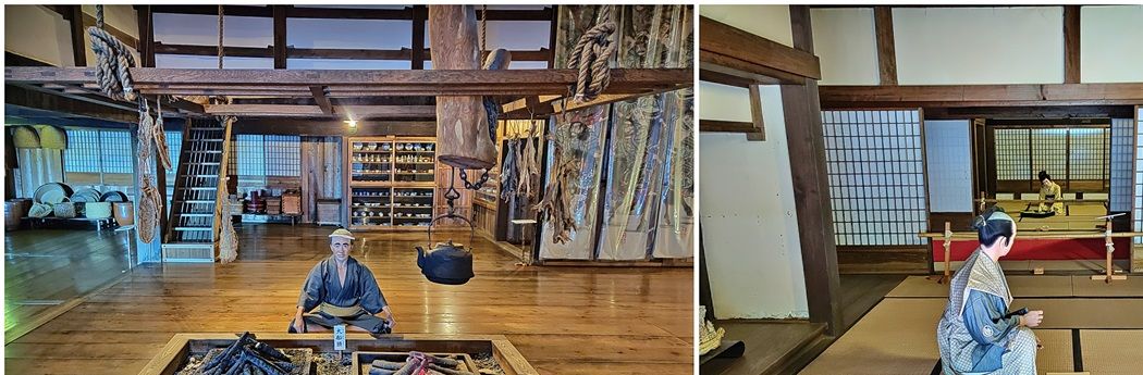 Inside Shimoyoichi Unjouya. Dummies represent everyday life activities.