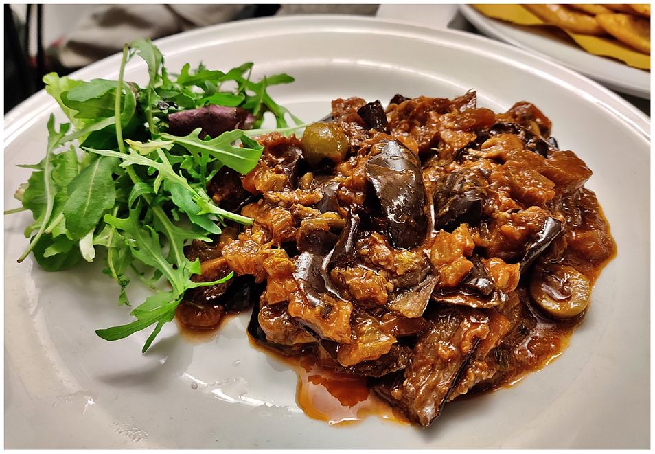 Caponata at 'Antica Focacceria San Francesco'.