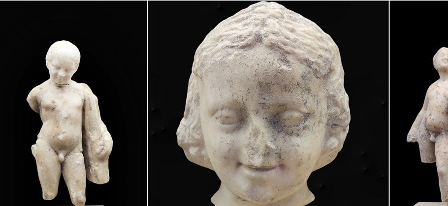 Statuettes of boys and girls as offerings to Goddess Artemis.