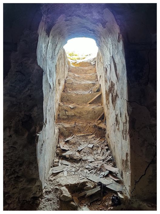 The entrance to a chamber tomb at the Roman Necropolis of Kechries.