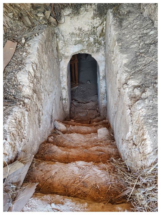 The entrance to a chamber tomb at the Roman Necropolis of Kechries.